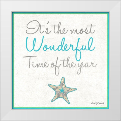 Most Wonderful Time White Modern Wood Framed Art Print by Biscardi, Nicholas