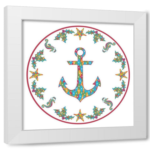 A Coastal Christmas I White Modern Wood Framed Art Print by Biscardi, Nicholas