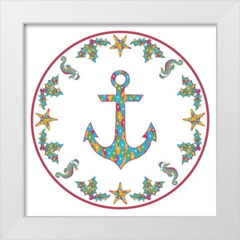 A Coastal Christmas I White Modern Wood Framed Art Print by Biscardi, Nicholas