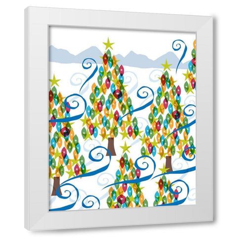 Holiday Times Pattern I White Modern Wood Framed Art Print by Biscardi, Nicholas
