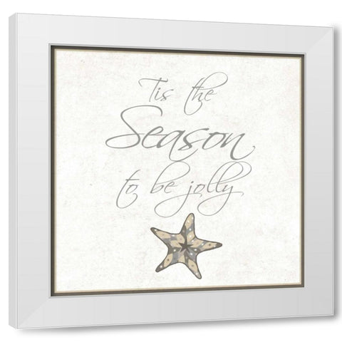 Silver Coast Christmas Square IV White Modern Wood Framed Art Print by Biscardi, Nicholas