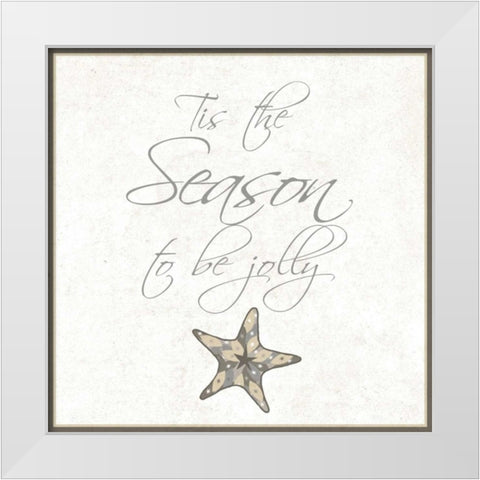 Silver Coast Christmas Square IV White Modern Wood Framed Art Print by Biscardi, Nicholas