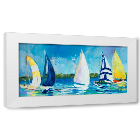 The Regatta I White Modern Wood Framed Art Print by Slivka, Jane