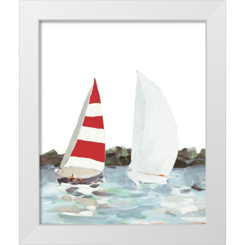 Line Regatta II White Modern Wood Framed Art Print by Slivka, Jane