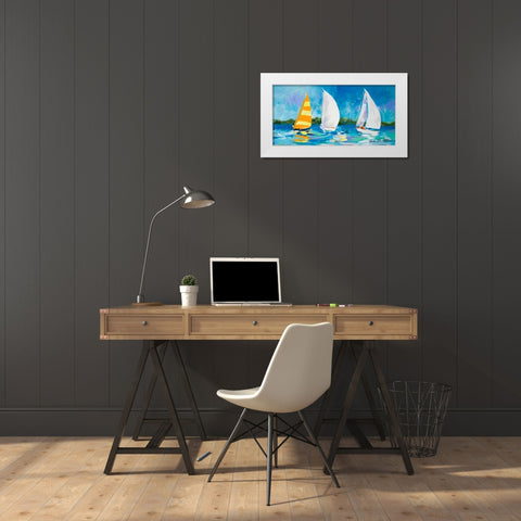 The Regatta II White Modern Wood Framed Art Print by Slivka, Jane