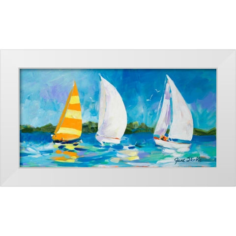 The Regatta II White Modern Wood Framed Art Print by Slivka, Jane