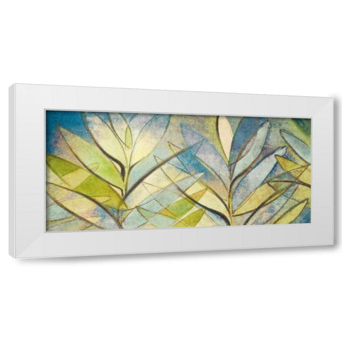 Palm Abstract in Blue White Modern Wood Framed Art Print by Loreth, Lanie