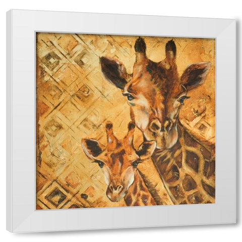 Safari Mother and Son I White Modern Wood Framed Art Print by Pinto, Patricia
