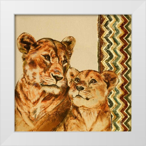 Chevron Safari II White Modern Wood Framed Art Print by Pinto, Patricia