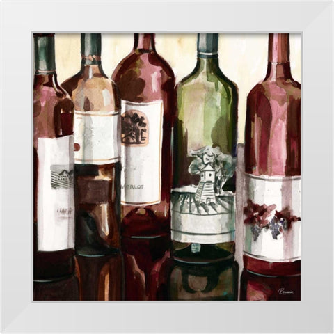 BandG Bottles Square II White Modern Wood Framed Art Print by French-Roussia, Heather A.