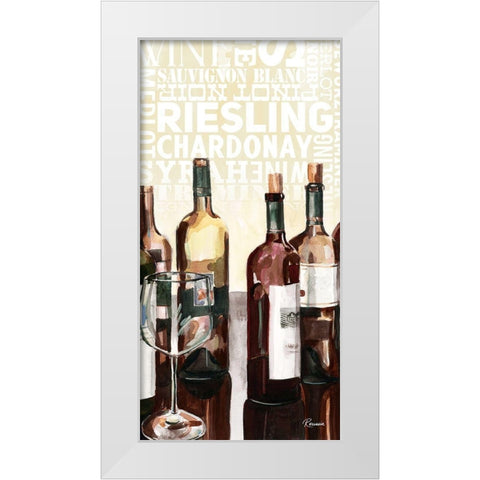 Wine Typography I White Modern Wood Framed Art Print by French-Roussia, Heather A.