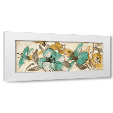 Whisper of Teal Panel I White Modern Wood Framed Art Print by Loreth, Lanie