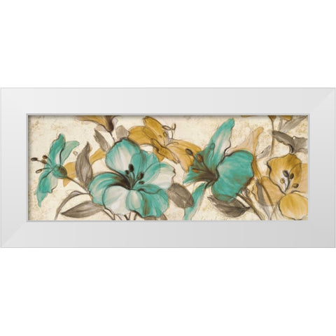 Whisper of Teal Panel I White Modern Wood Framed Art Print by Loreth, Lanie