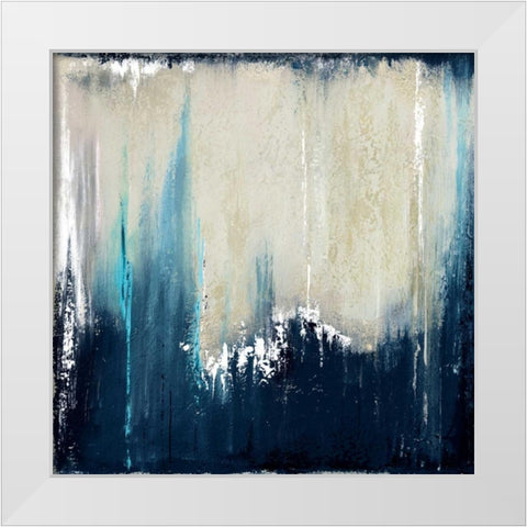 Blue Illusion I White Modern Wood Framed Art Print by Pinto, Patricia