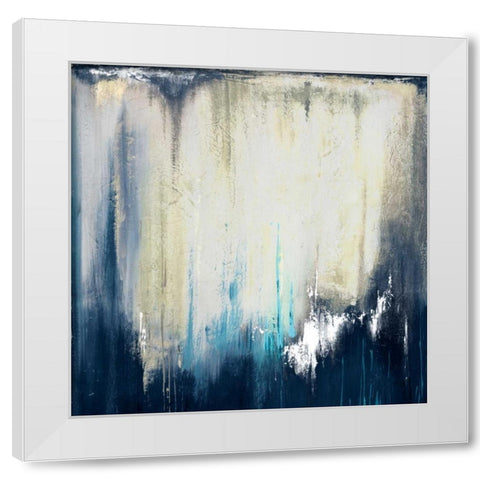 Blue Illusion II White Modern Wood Framed Art Print by Pinto, Patricia