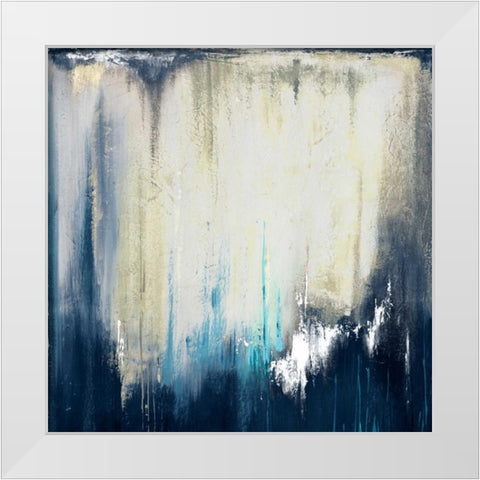 Blue Illusion II White Modern Wood Framed Art Print by Pinto, Patricia