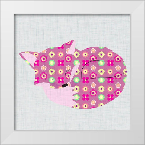 Retro Fox III White Modern Wood Framed Art Print by SD Graphics Studio
