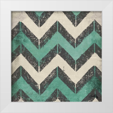 Turquoise Modele I White Modern Wood Framed Art Print by Medley, Elizabeth