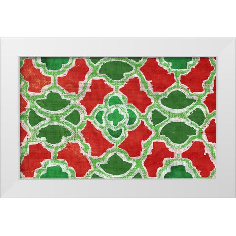 Christmas Pattern White Modern Wood Framed Art Print by Medley, Elizabeth