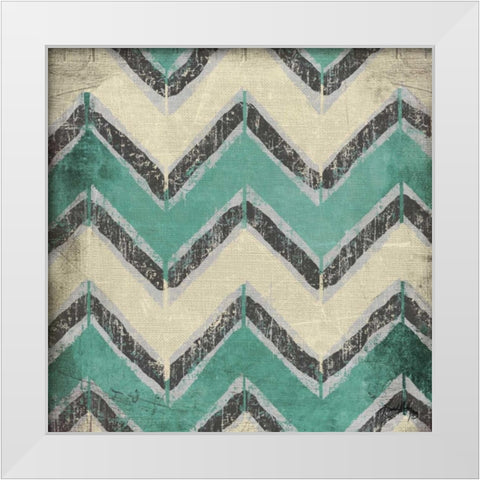 Turquoise Modele VII White Modern Wood Framed Art Print by Medley, Elizabeth