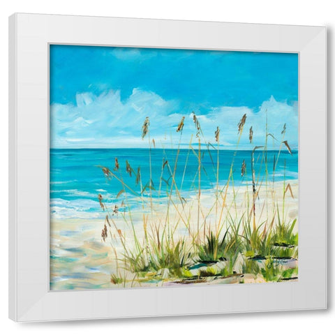 Seaside Square I White Modern Wood Framed Art Print by DeRice, Julie