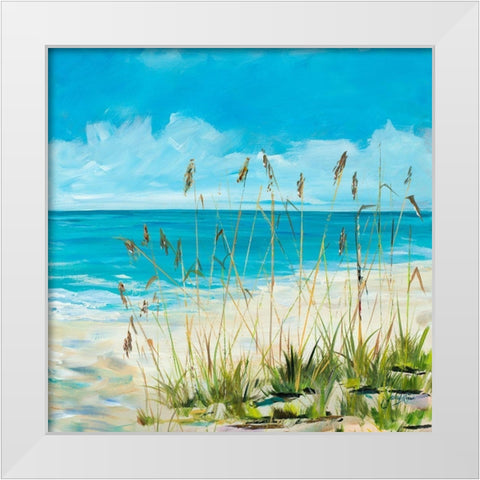 Seaside Square I White Modern Wood Framed Art Print by DeRice, Julie