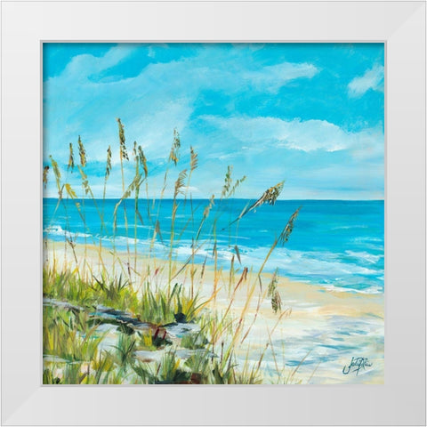 Seaside Square II White Modern Wood Framed Art Print by DeRice, Julie