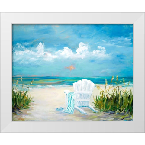Beach Scene II White Modern Wood Framed Art Print by DeRice, Julie