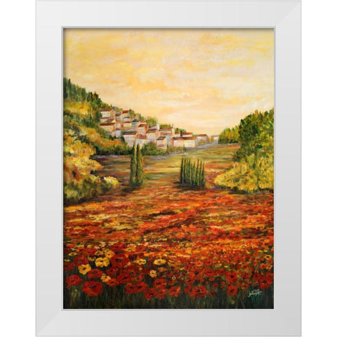 Tuscany Scene White Modern Wood Framed Art Print by DeRice, Julie