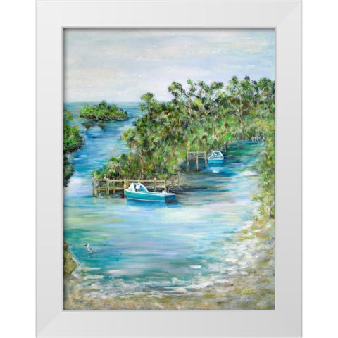 Florida Scene White Modern Wood Framed Art Print by DeRice, Julie
