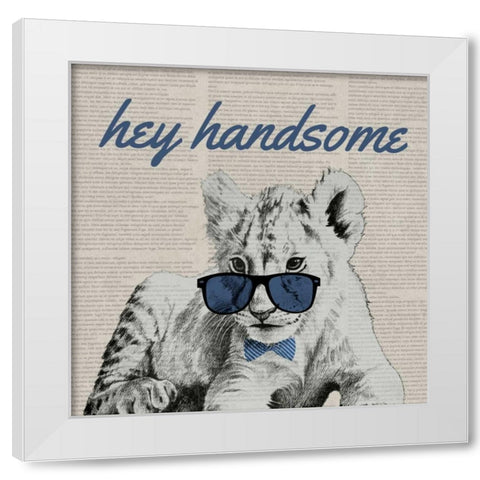 Handsome Tiger White Modern Wood Framed Art Print by Rhyan, Vivien