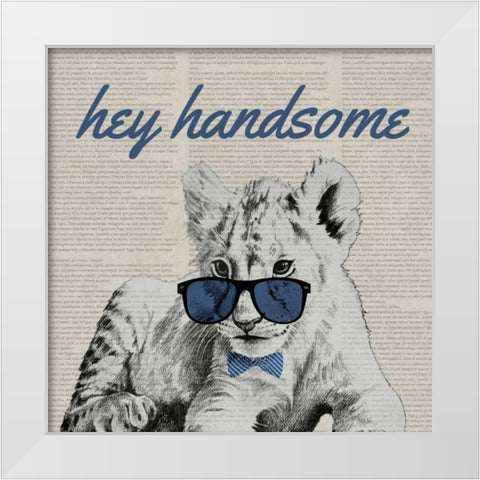 Handsome Tiger White Modern Wood Framed Art Print by Rhyan, Vivien