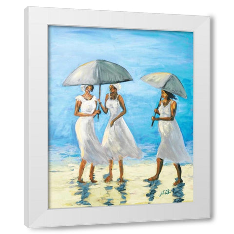 Women on Beach II White Modern Wood Framed Art Print by DeRice, Julie