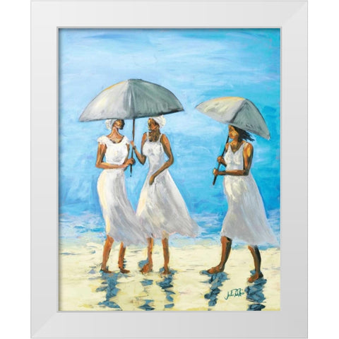 Women on Beach II White Modern Wood Framed Art Print by DeRice, Julie