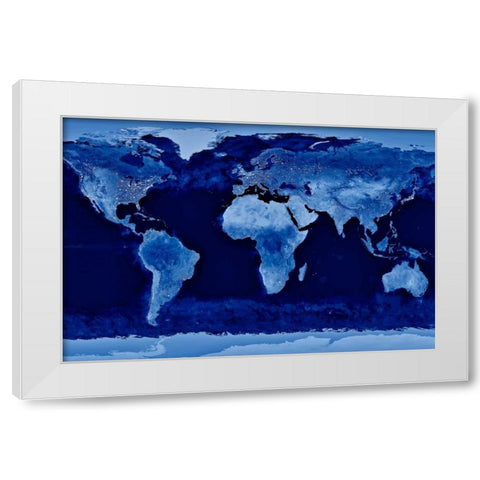 City Lights White Modern Wood Framed Art Print by Lake, Shelley