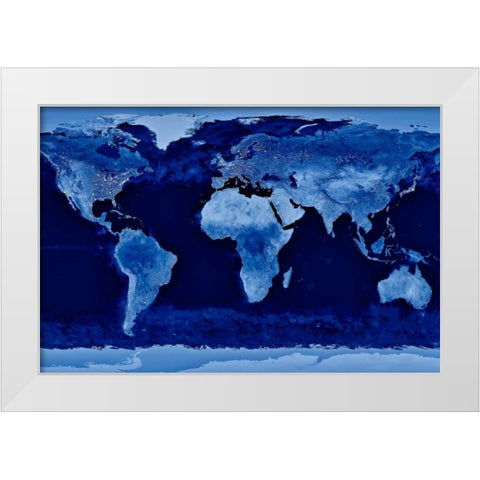 City Lights White Modern Wood Framed Art Print by Lake, Shelley