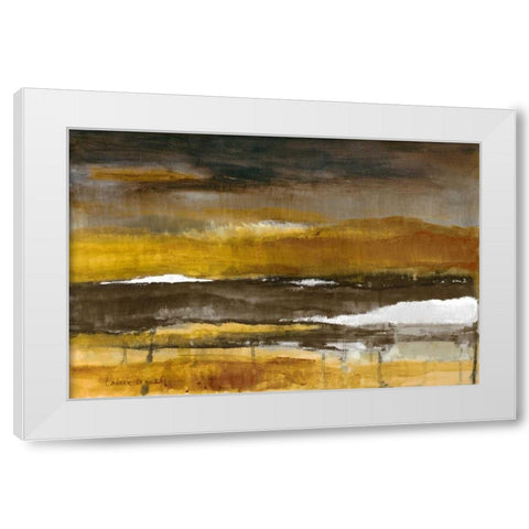 Stratscape in Gold White Modern Wood Framed Art Print by Loreth, Lanie