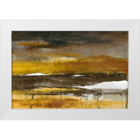 Stratscape in Gold White Modern Wood Framed Art Print by Loreth, Lanie