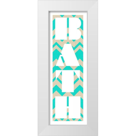 Bathing in Chevron White Modern Wood Framed Art Print by Studio, Sd Graphics