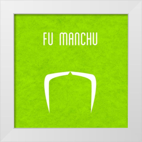 Fu Manchu White Modern Wood Framed Art Print by Studio, Sd Graphics