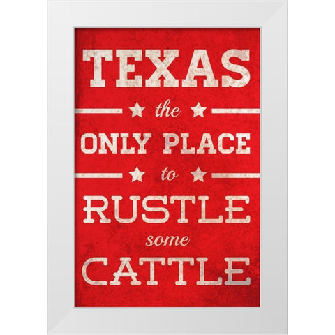 Rustle Some Cattle White Modern Wood Framed Art Print by SD Graphics Studio