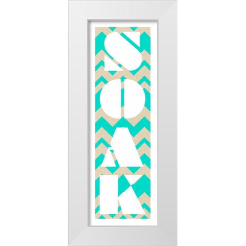 Soaking in Chevron White Modern Wood Framed Art Print by SD Graphics Studio