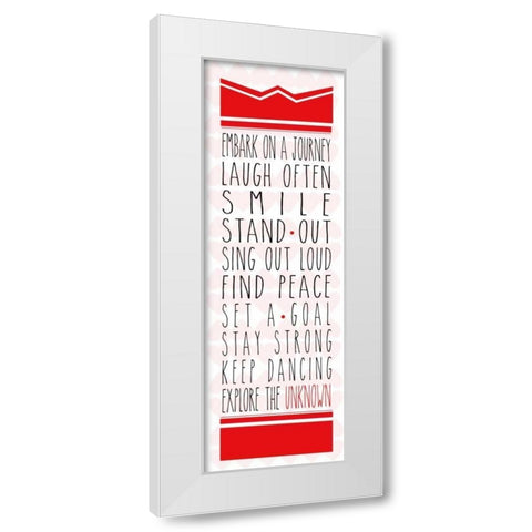 Embark White Modern Wood Framed Art Print by SD Graphics Studio