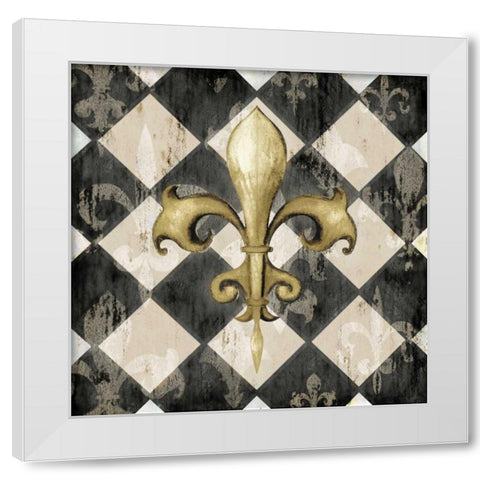 Black Diamond Fleur de Lys II White Modern Wood Framed Art Print by Edwins, Hugo