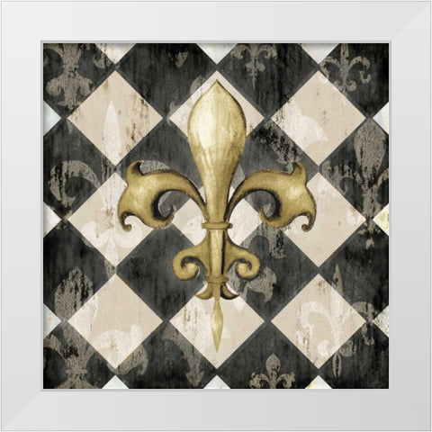 Black Diamond Fleur de Lys II White Modern Wood Framed Art Print by Edwins, Hugo