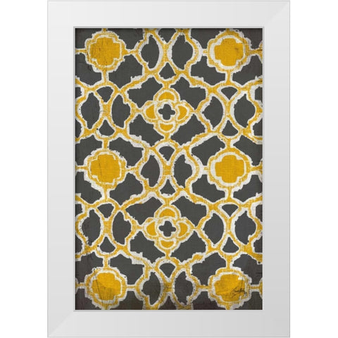 Yellow and Gray Modele Portrait White Modern Wood Framed Art Print by Medley, Elizabeth