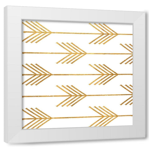 Golden Arrows I White Modern Wood Framed Art Print by Medley, Elizabeth