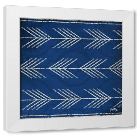 Blue Arrows White Modern Wood Framed Art Print by Medley, Elizabeth