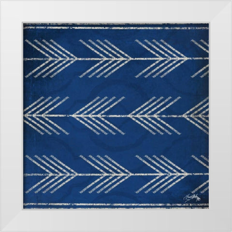 Blue Arrows White Modern Wood Framed Art Print by Medley, Elizabeth