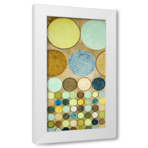 Spring Dots I White Modern Wood Framed Art Print by Marcon, Michael
